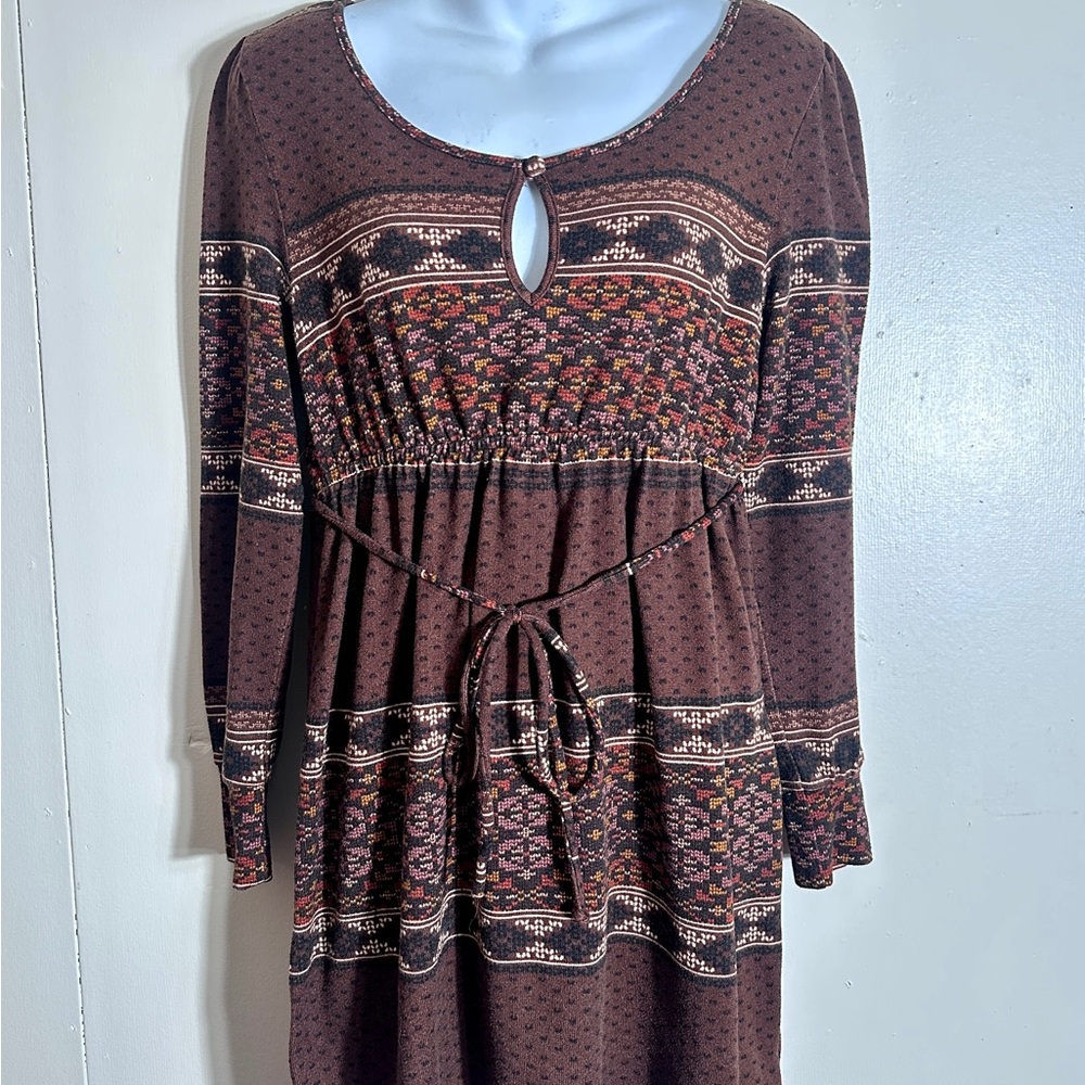 Fun Patterned Boho Sweater Women's Dress